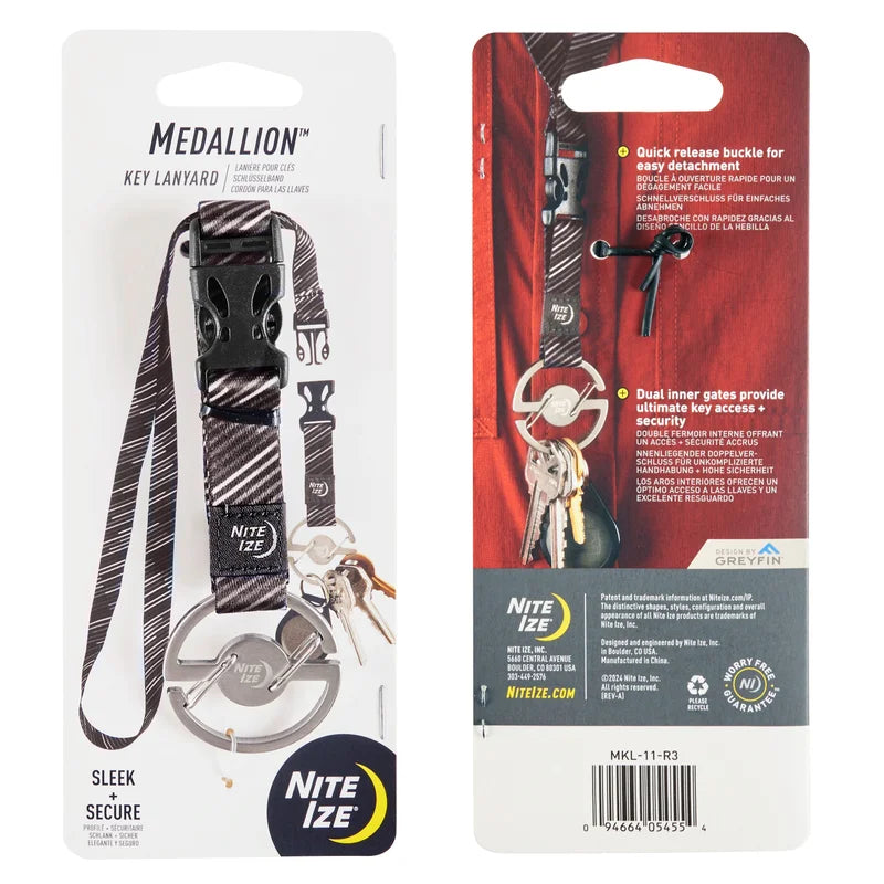 MEDALLION KEY LANYARD - Stainless Steel