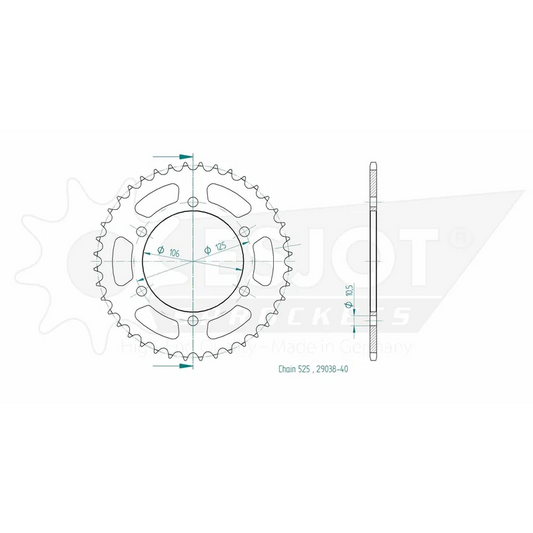 Sprockets Rear (29038 - 40T) - Esjot