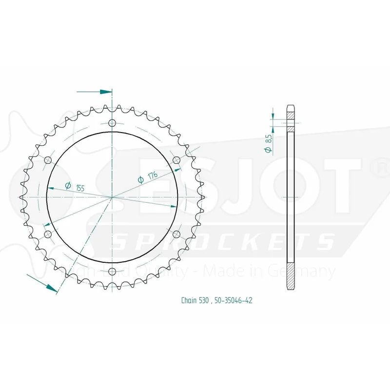 Sprockets Rear (35046-42T) - Esjot