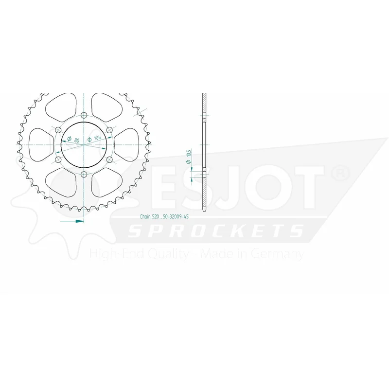 Sprockets Rear (32009 - 45T) - Esjot