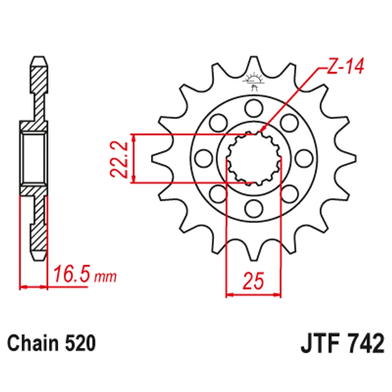 Sprockets Front (742 - 15T) - JT