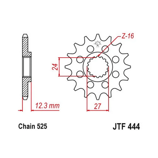 Sprockets Front (JTF444-17T) - JT