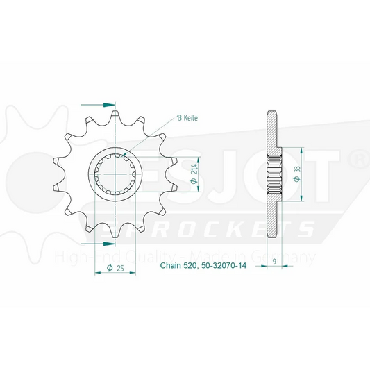 Sprockets Front (32070-13T) - Esjot (Sports)