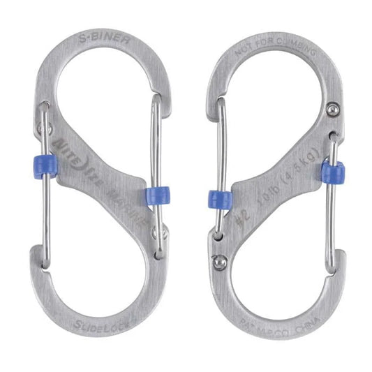 S-Biner with Lock (Stainless) - 1N (Size#3) / Natural Steel / Stainless Steel