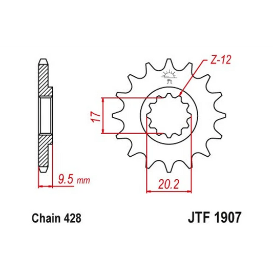 Sprockets Front (JTF1907-14T) - JT