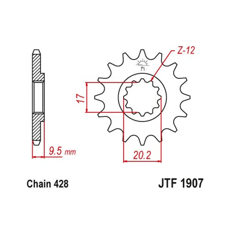 Sprockets Front (JTF1907-14T) - JT