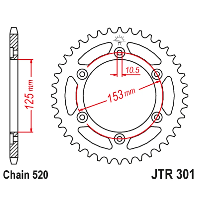 Sprockets Rear (301-40T) - JT
