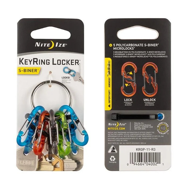 KEYRING LOCKER WITH S-BINER (PLASTIC) - Stainless Steel