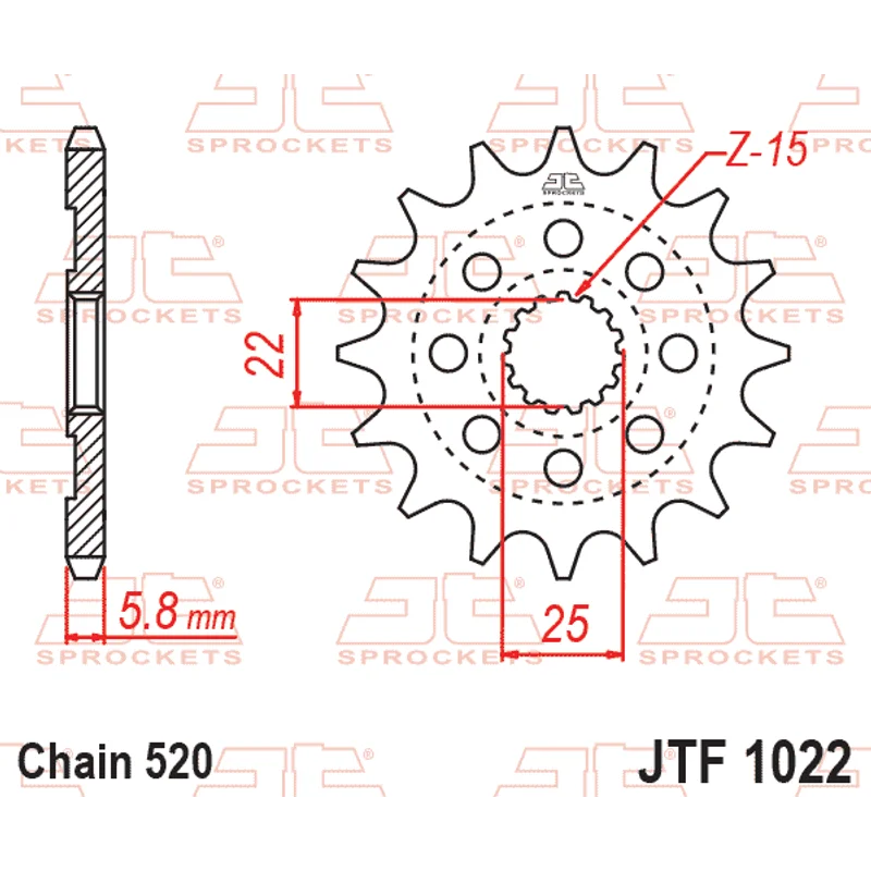 Sprockets Front (1022 - 15T) - JT