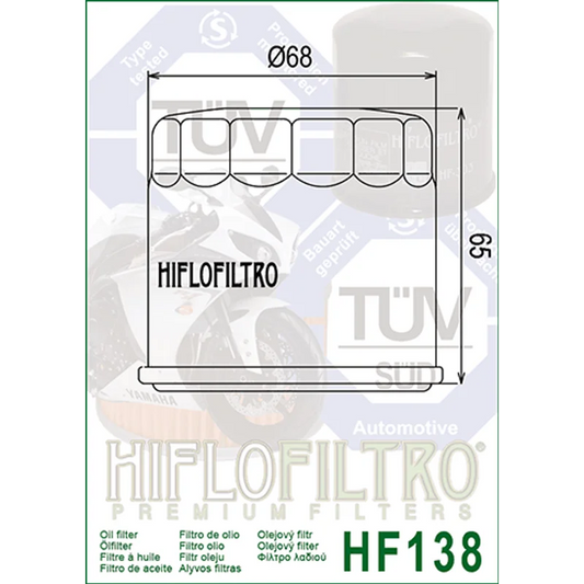 Oil Filter 138 - Hiflo - Standard
