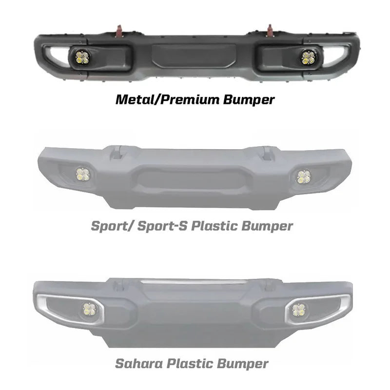 Jeep Wrangler Light Kit -Squadron-R Pro Pods - OE Metal Bumper (Not plastic) / Wide Cornering / Clear