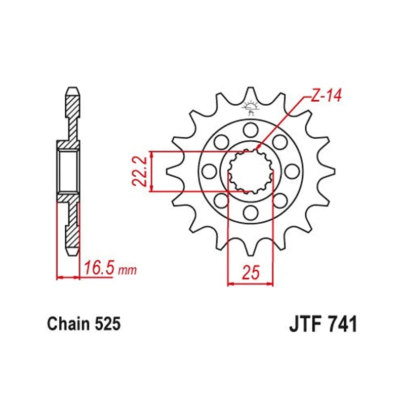 Sprockets Front (JTR741 - 15T) - JT