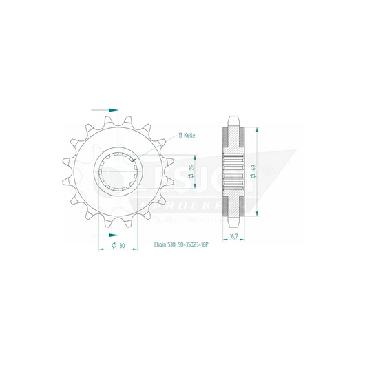 Sprockets Front (35023-16P)