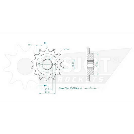 Sprockets Front (50-32069-14T) - Esjot (Sports)