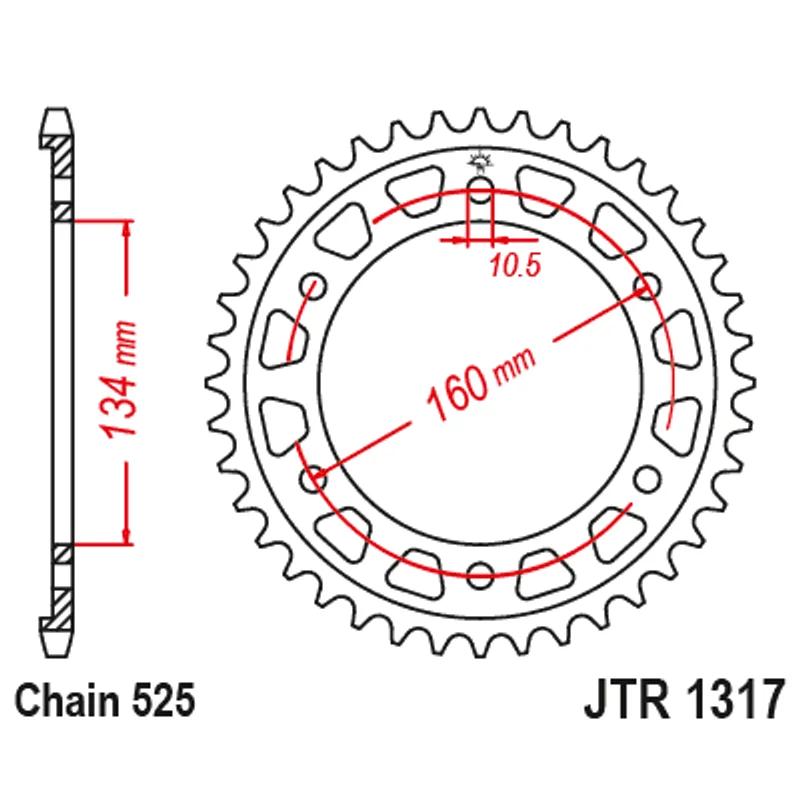 Sprockets Rear (1317 - 43T) - JT