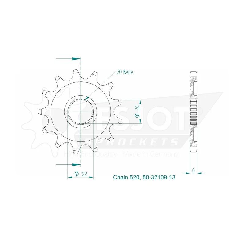 Sprockets Front (32109-13T) - Esjot
