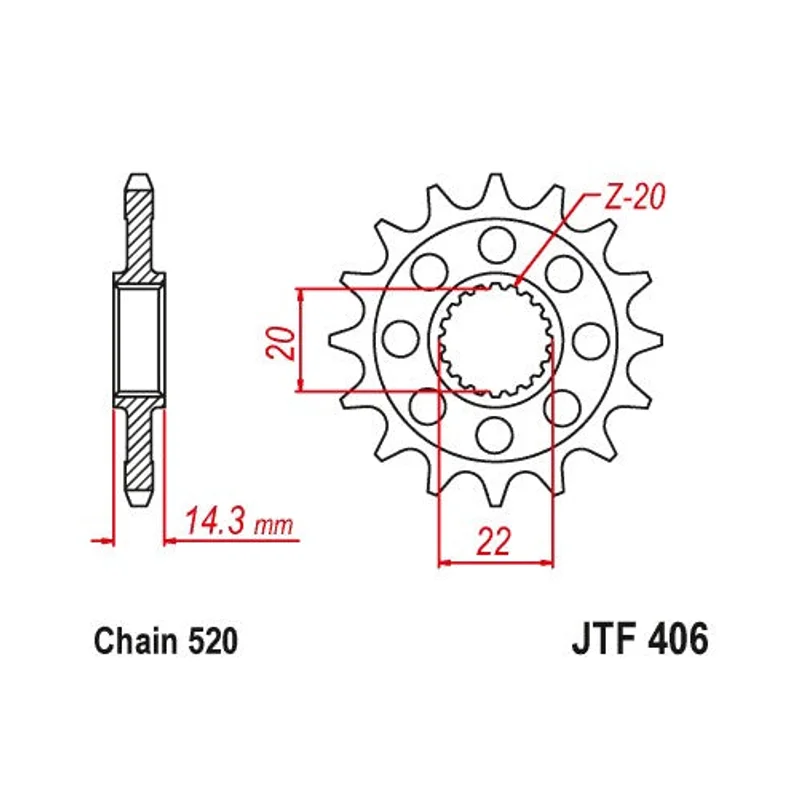 Sprockets Front (406 - 16T) - JT