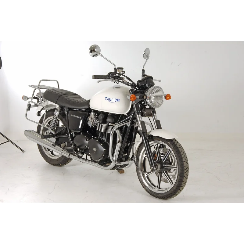 Triumph Bonneville / T100 / SE Carrier - Sidecases + Topcase Set 'Permanently Fixed' (Chrome)