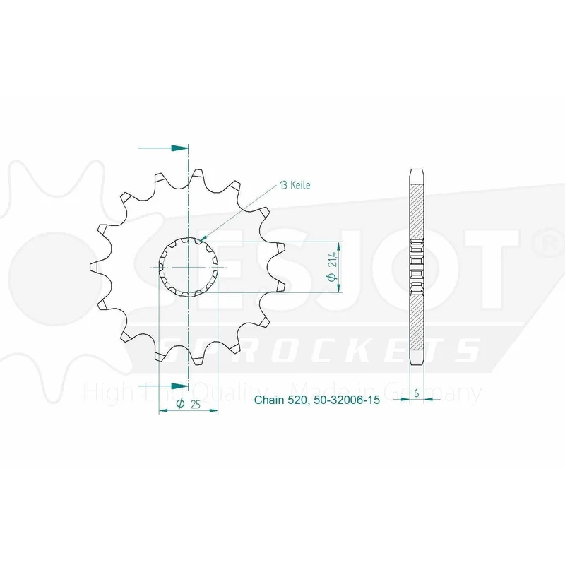 Sprockets Front (32006-15T) - Esjot