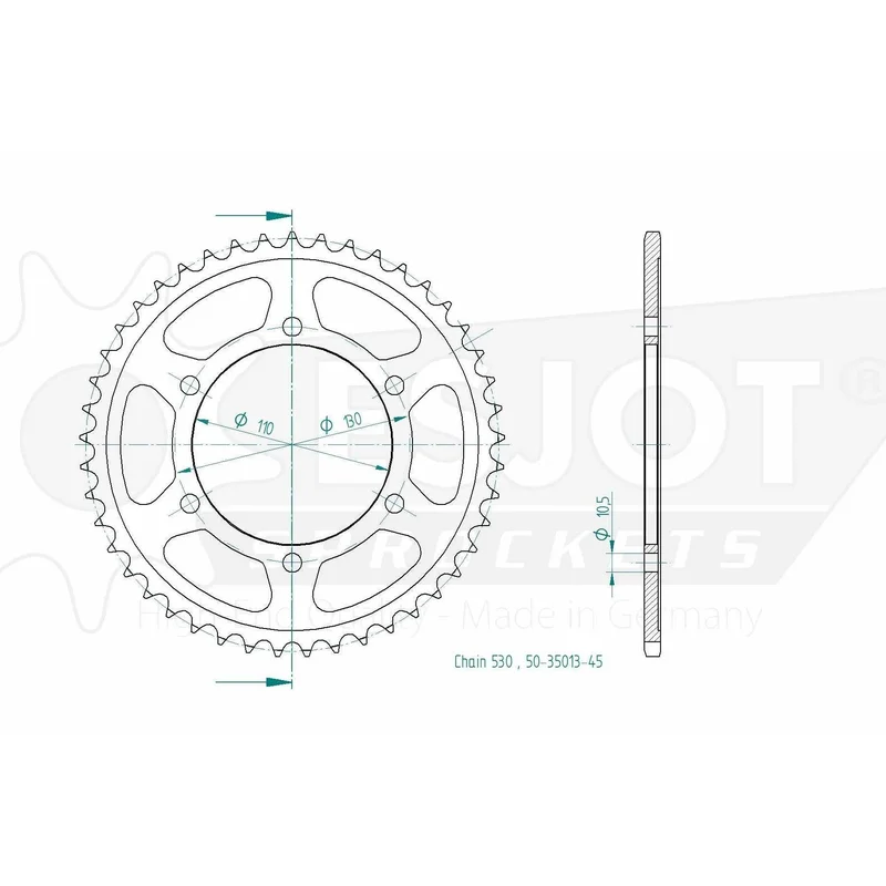 Sprockets Rear (35013-45T) - Esjot