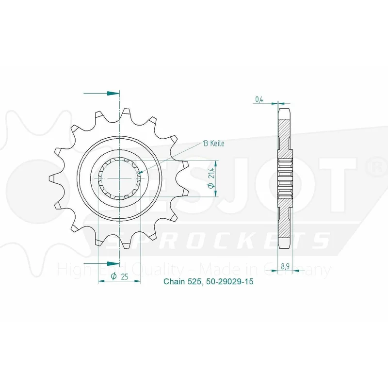 Sprockets Front (29029 - 17T) - Esjot