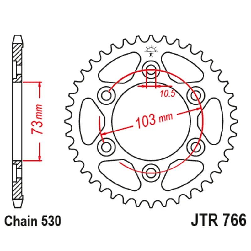 Sprockets Rear (765 - 43T) - JT