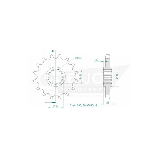 Sprockets Front (35023-16T) - Esjot - Standard