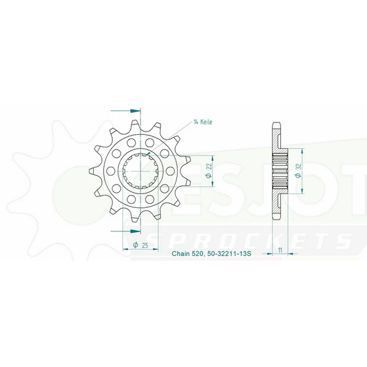 Sprockets Front (32211-13T) - Esjot
