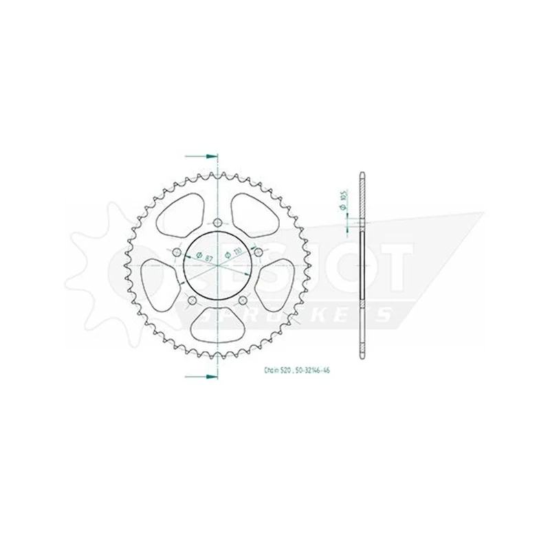 Sprockets Rear (32146-46T) - Esjot