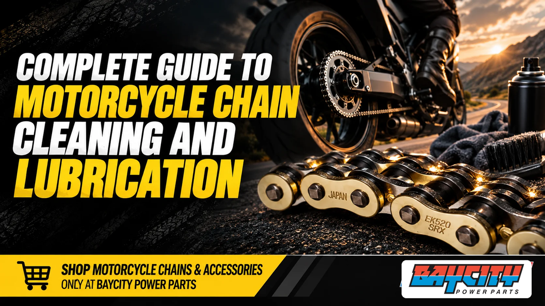 Motorcycle chain cleaning and lubrication guide for smooth performance and longer chain life Baycity Power Parts