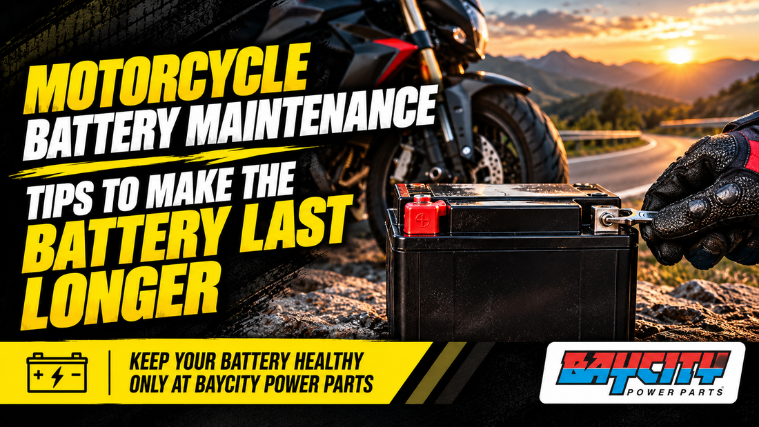 image of Motorcycle Battery Maintenance Tips to Make the Battery Last Longer with baycity logo