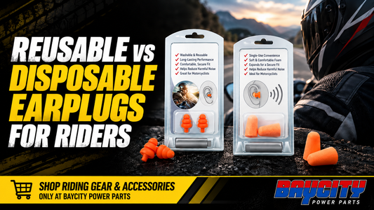 Reusable vs disposable motorcycle earplugs for hearing protection and riding comfort Baycity Power Parts