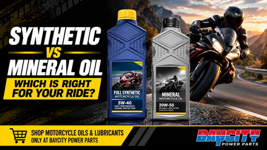 Synthetic vs mineral motorcycle engine oil comparison for performance and engine protection Baycity Power Parts