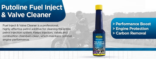 Putoline Fuel Inject & Valve Cleaner 150ml bottle for cleaning motorcycle fuel injectors and intake valves.