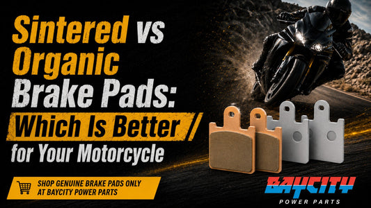 Sintered vs organic motorcycle brake pads comparison guide Baycity Power Parts