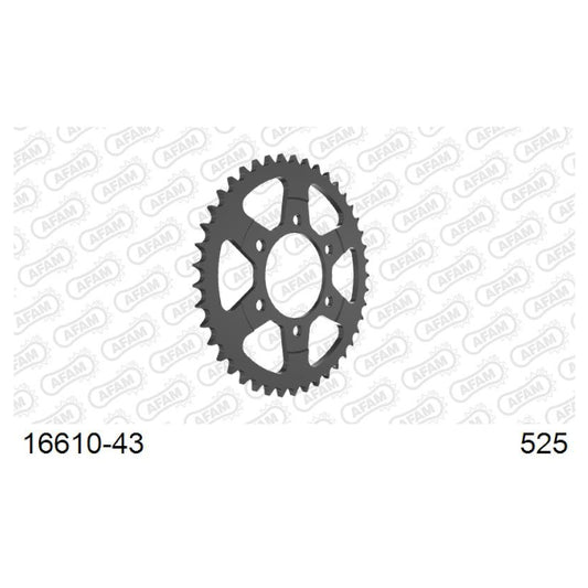 Baycity Power Parts Afam 16610-43 rear sprocket 43 teeth for motorcycle maintenance and chain setup