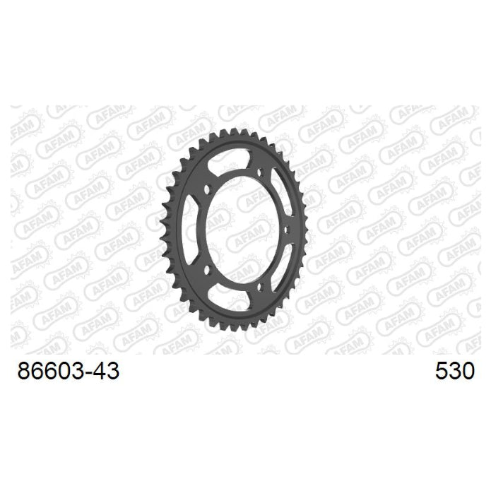 Baycity Power Parts Afam 86603-43 rear sprocket 43 teeth for motorcycle maintenance and chain setup