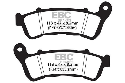 Brakes - FA388HH Fully Sintered - EBC (Front) - One Set ( one Rotor) - Front ABS baycity powerparts