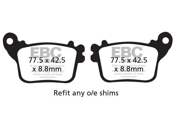Brakes - FA436HH Fully Sintered - EBC (Rear) - One Set (One Rotor) Rear by baycity powerparts