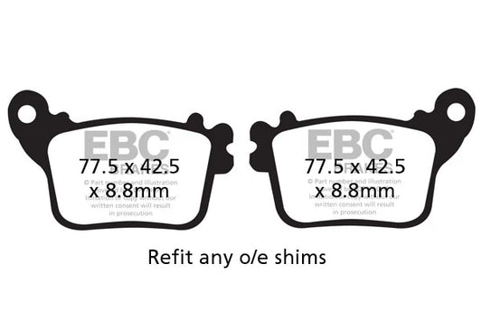 Brakes - FA436HH Fully Sintered - EBC (Rear) - One Set (One Rotor) Rear by baycity powerparts