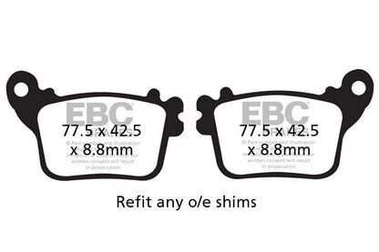 Brakes - FA436V Semi Sintered - EBC (Rear) - One Set (One Rotor) Rear at baycity powerparts