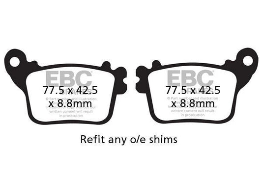 Brakes - FA436 Organic - EBC (Rear) - One Set (One Rotor) Rear baycity powerparts
