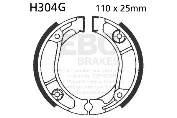 Brakes - H304G Organic - EBC - One Shoe Set (Rear) at baycity powerparts
