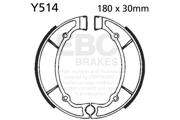 Brakes - Y514 Organic - EBC - One Set Shoes ( One Set) baycity powerparts