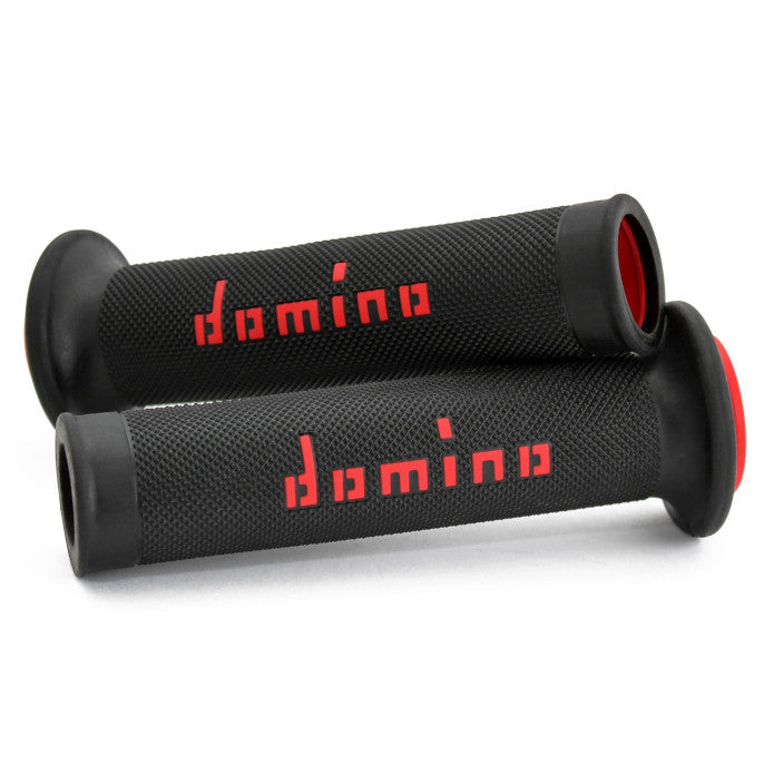 Baycity Power Parts Domino handlebar grips A010 black red for dirt bike and street bike handlebars