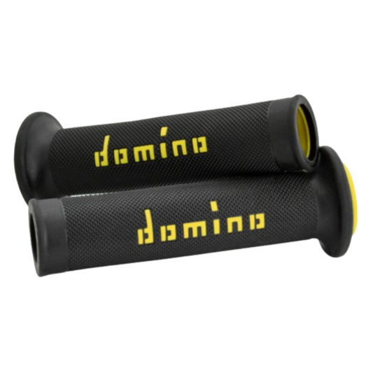 front view of Domino Handlebar Grips A010 - Black/Yellow