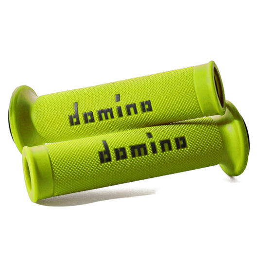 Baycity Power Parts Domino handlebar grips A010 fluo yellow black for dirt bike and street bike handlebars