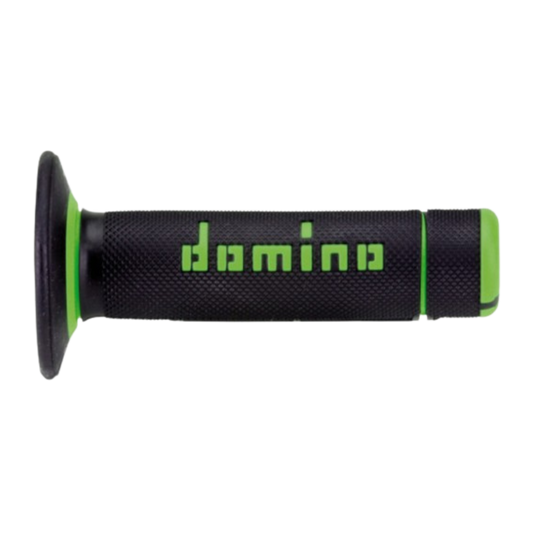 front view of Domino Handlebar Grips A020 - Black/Green