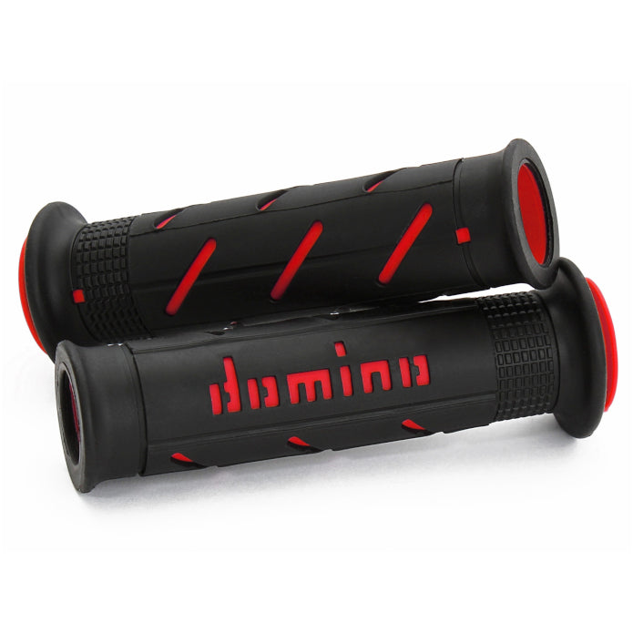 Baycity Power Parts Domino handlebar grips A250 black red for dirt bike and street bike handlebars