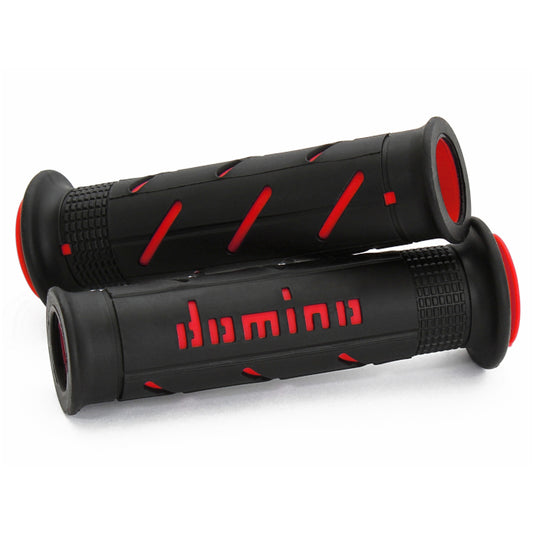 Baycity Power Parts Domino handlebar grips A250 black red for dirt bike and street bike handlebars